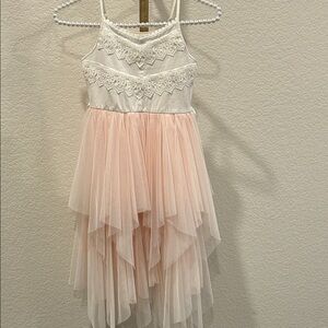 Pink and White Layered Lace Dress 7